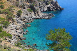 Zátoka na pobřeží mezi Aghia Roumeli a Soughií